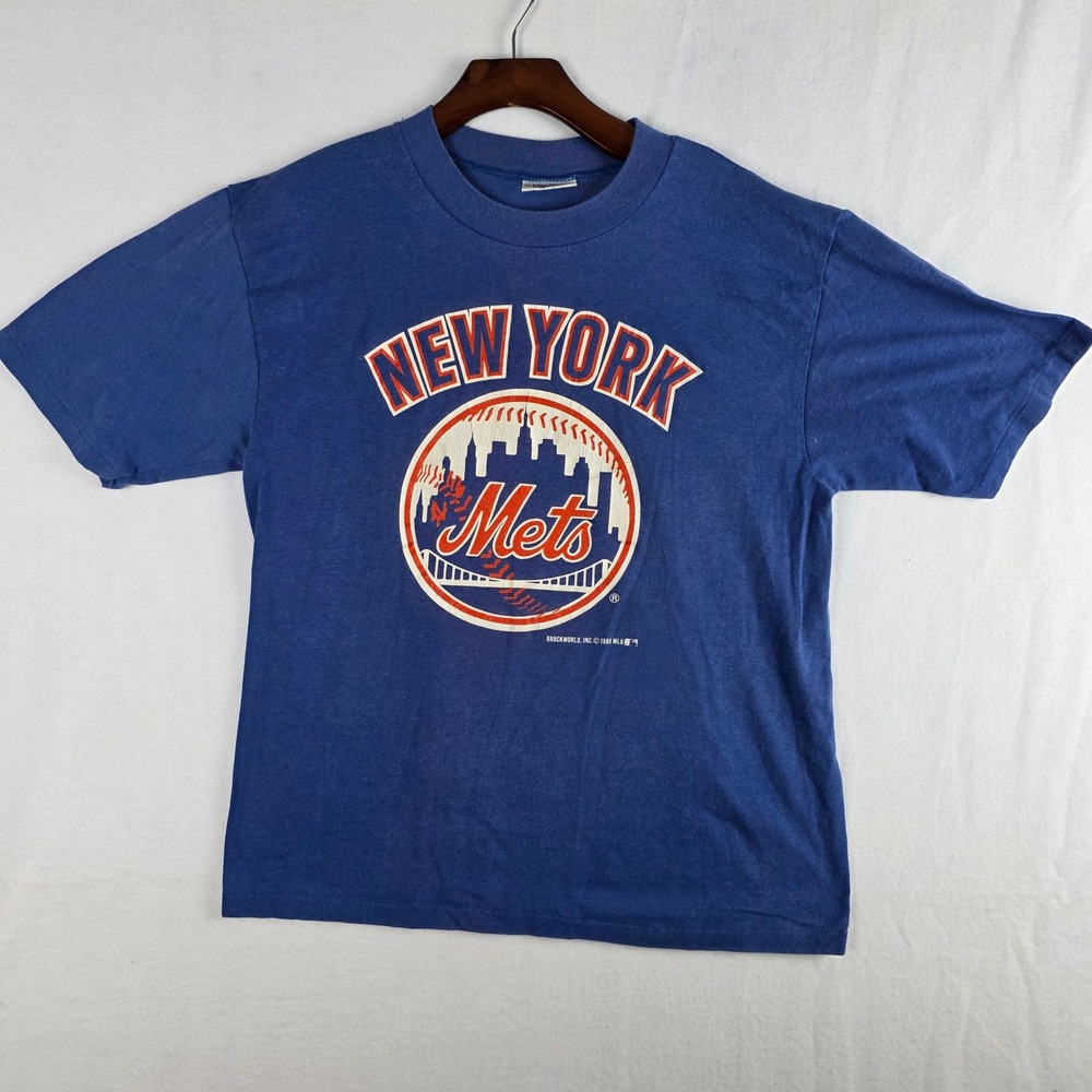 Vintage 1988 New York Mets Velva Sheen T-Shirt XL Blue Single Stitch MLB Tee
